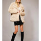 Diana Shaggy Notch Collared Faux Fur Coat