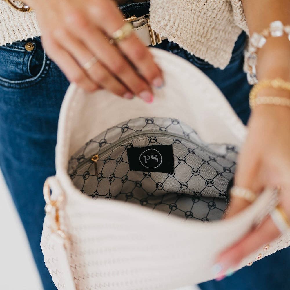 Jamie Woven Crossbody in Black