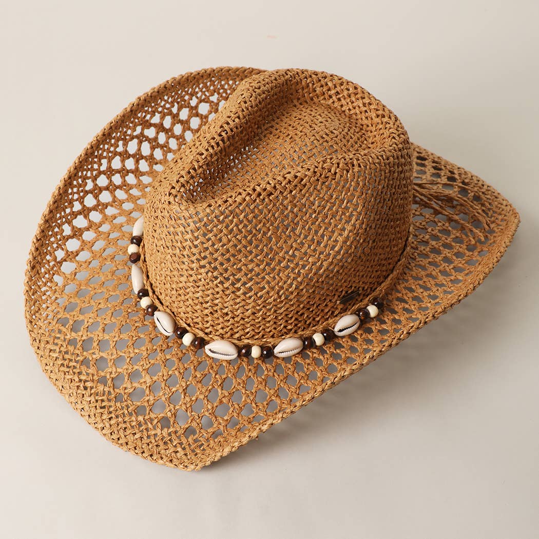 Coastal Paper Straw Cowboy Hat