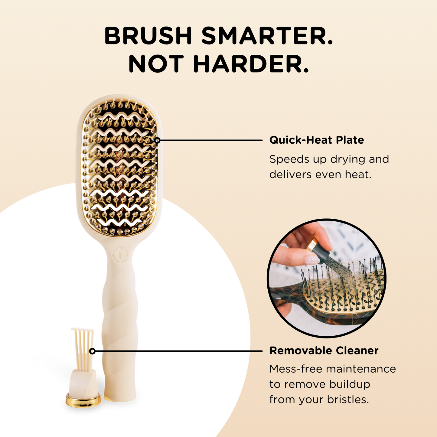 Teleties Vented Hair Brush in Tan