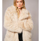 Diana Shaggy Notch Collared Faux Fur Coat