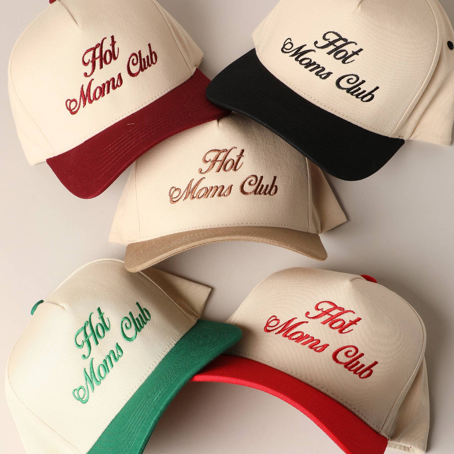 Hot Moms Club Trucker Baseball Cap in Red