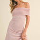 Taren Foldover Mini Ivory Dress with Lining