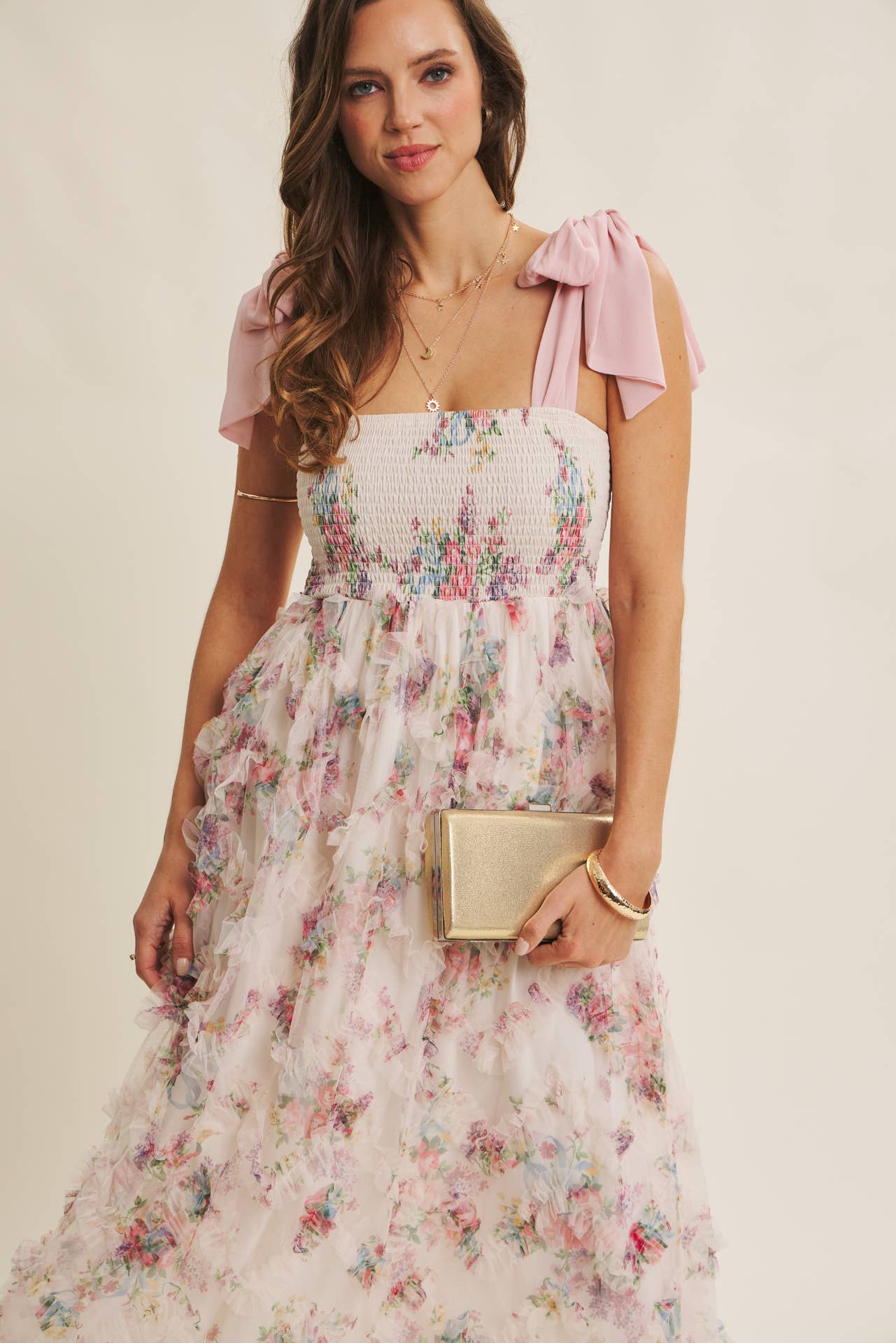 Kari Floral Smocked Midi Dress