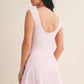 Sleeveless Wrap Tie Front Dress in Pink