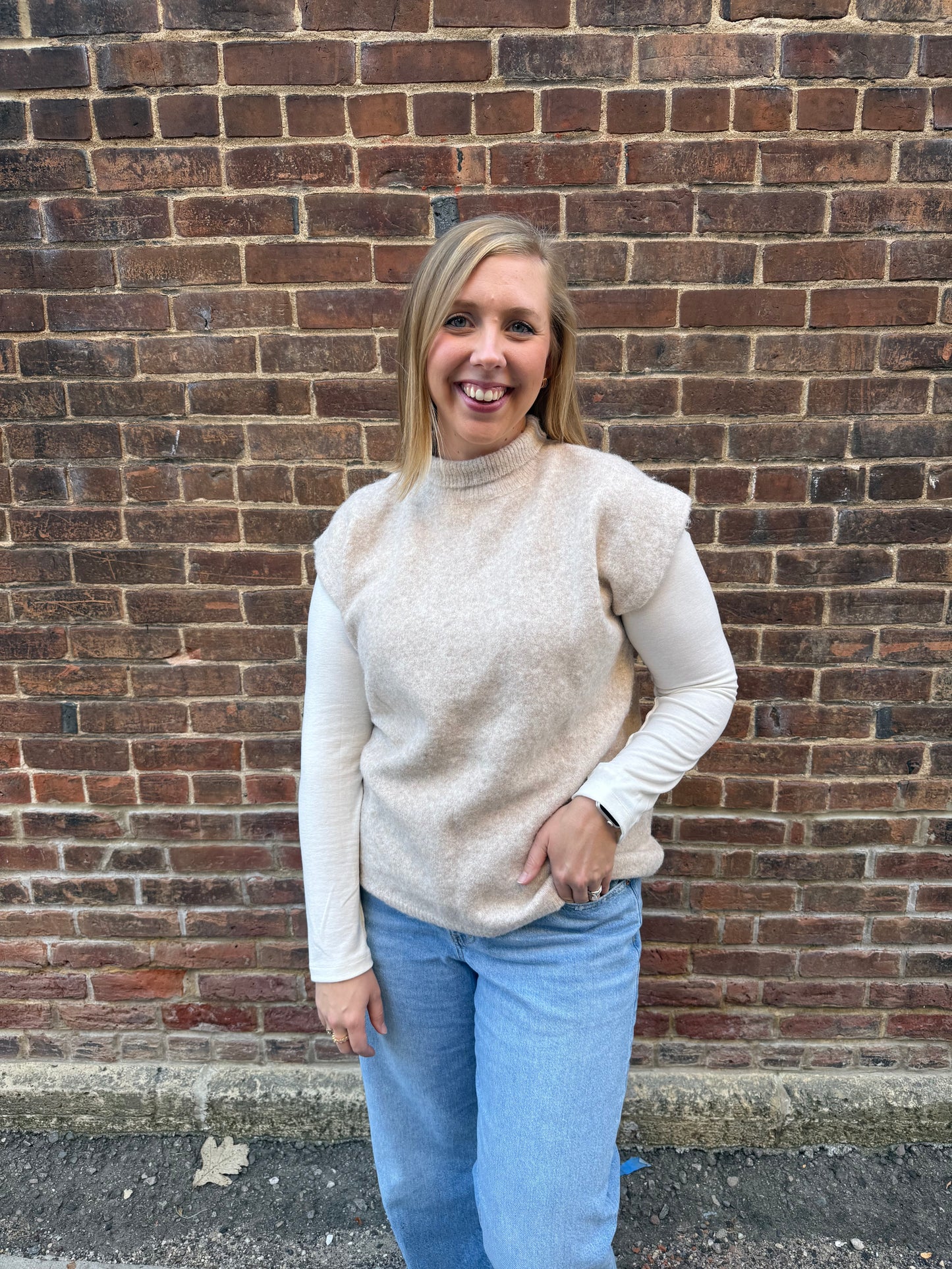 Willow Turtle Neck Cap Sleeve Sweater