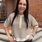 Kylo Striped Crochet Sweater in Taro