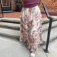 Joni Floral Ruffled Mesh Skirt in Ecru