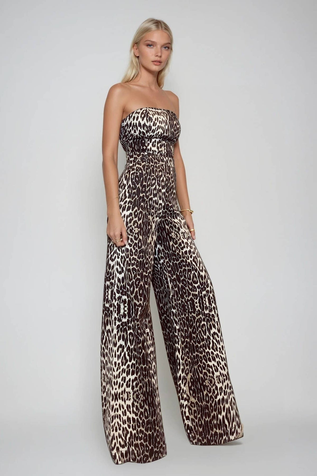 Cassandra Wide Leg Leopard Jumpsuit