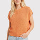 Britteny Orange Open Knit Sweater Vest
