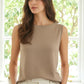 Julia Taupe Wide Crew Neck Tank