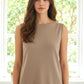 Julia Taupe Wide Crew Neck Tank