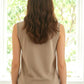 Julia Taupe Wide Crew Neck Tank