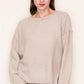 Amelia Wide Crewneck Pull Over in Sand