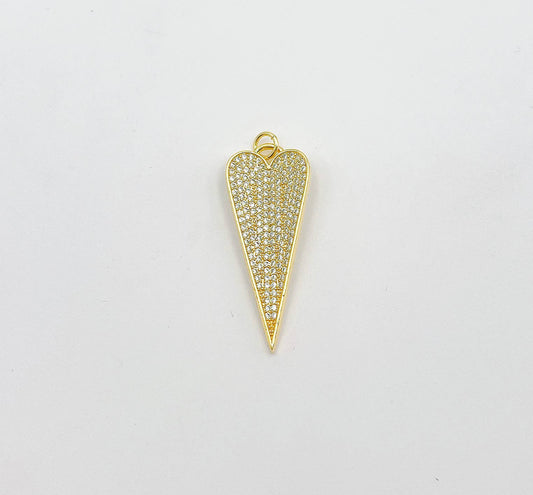 Gold Filled Elongated Heart Charm