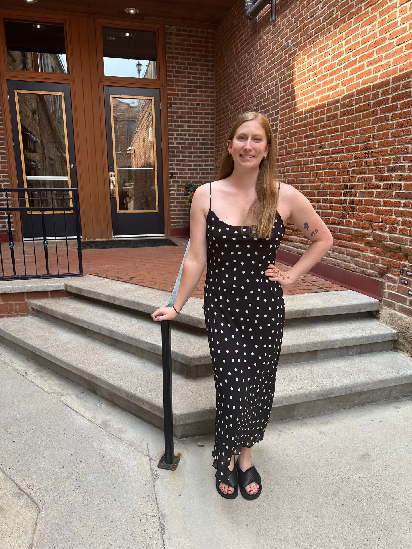 Cecily Polka Dot Dress in Black