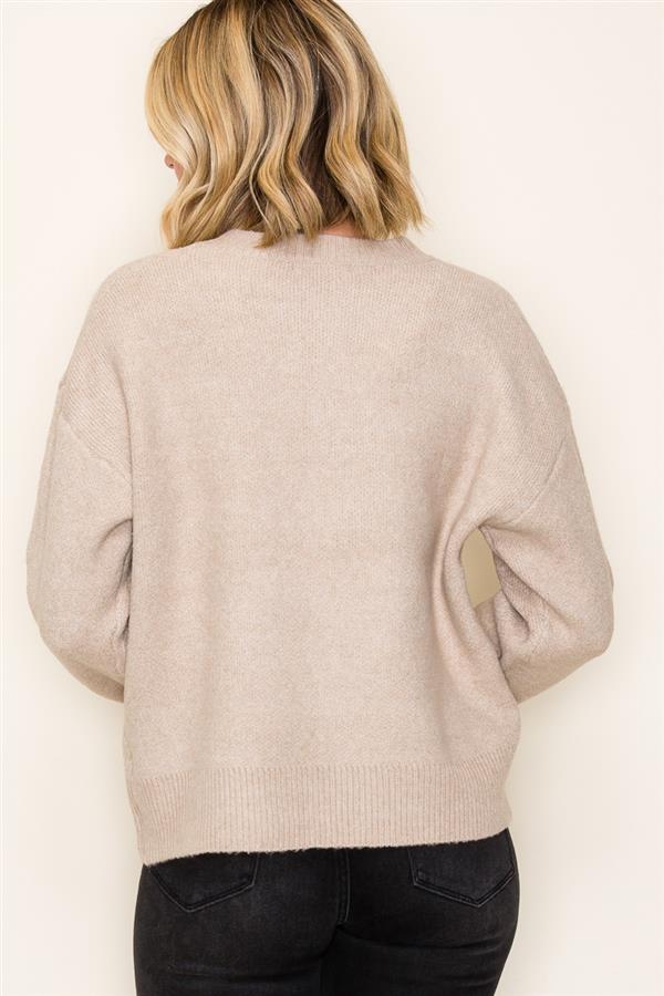 Evelyn Floral Sweater in Taupe