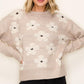 Evelyn Floral Sweater in Taupe