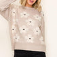 Evelyn Floral Sweater in Taupe