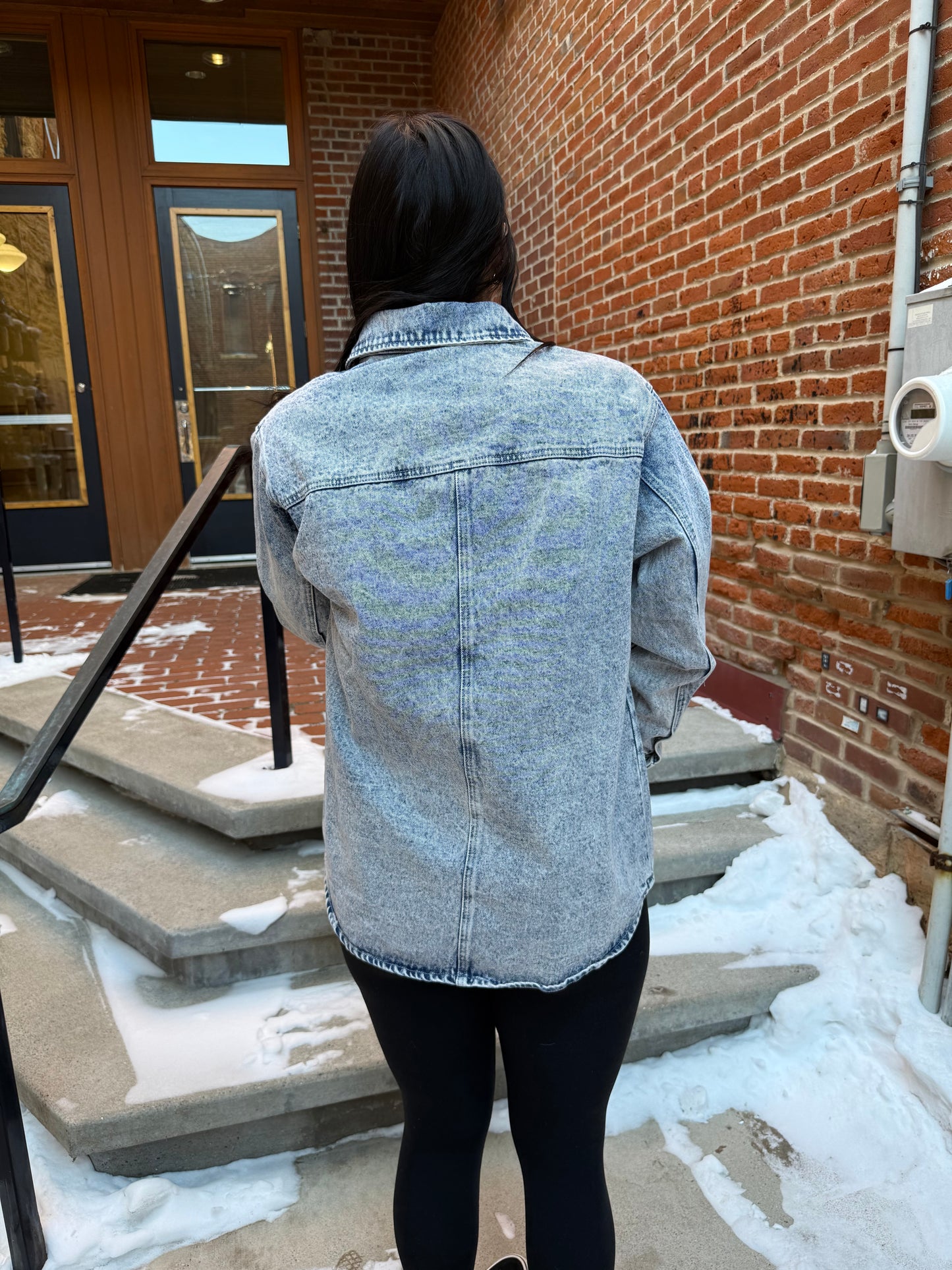 Lucy Washed Snap Up Rodeo Denim Jacket
