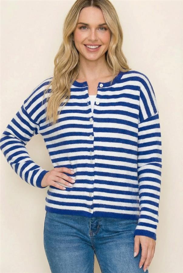 Cayla Cardigan Striped Sweater