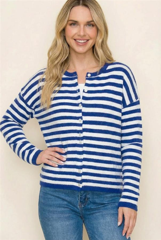 Cayla Cardigan Striped Sweater