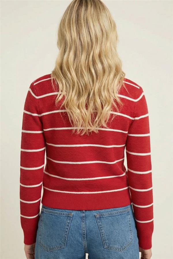 Rachel Bow Tie Sweater in Red