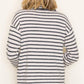 Charolette Mock Half Button Neck Striped Sweater