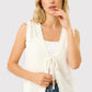 Gema White Knitted Tie Tank