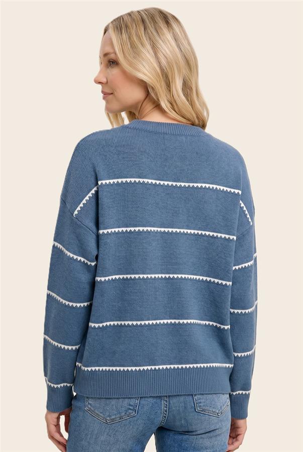 Hannah Striped Sweater in Light Blue
