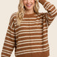 Alanna Striped Sweater in Camel