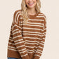 Alanna Striped Sweater in Camel