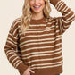 Alanna Striped Sweater in Camel
