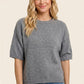 Lucy Raw Edge Grey Sweater