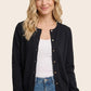April Button Up Cardigan in Black