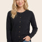 April Button Up Cardigan in Black