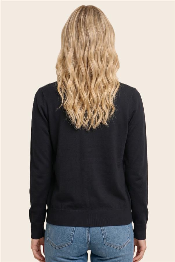 April Button Up Cardigan in Black