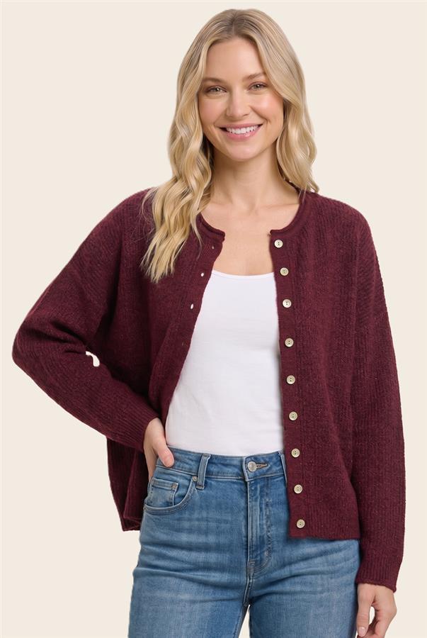 Carrie Cardigan in Burgundy