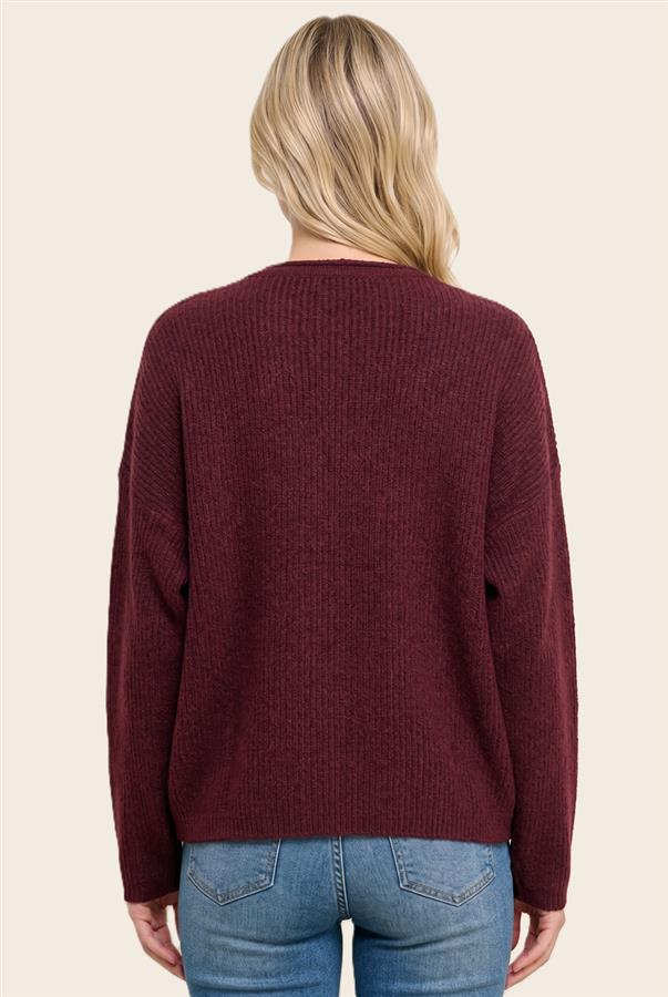 Carrie Cardigan in Burgundy