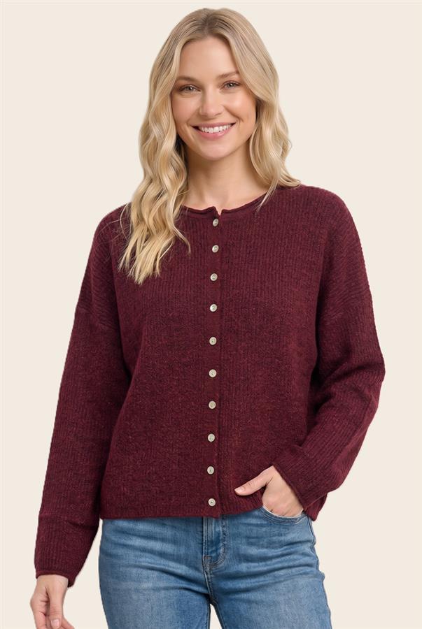 Carrie Cardigan in Burgundy