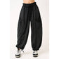 Klara Washed French Terry Drop Pocket Pant in Black