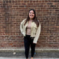 Kara Corduroy Collar Contrast Twill Crop Jacket