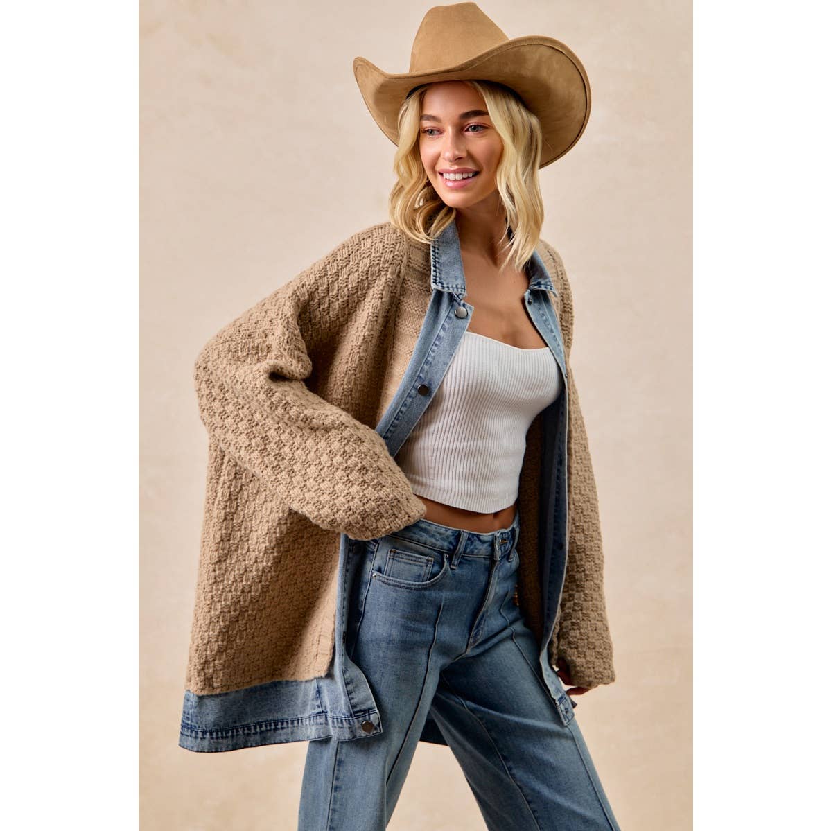 Katelynn Washed Denim Maxi and Match Cadigan