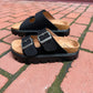 Jazmin Taupe Platform Sandals in Black