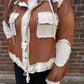 Kylie Open Knit Button Down in Rust