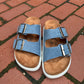 Jazmin Taupe Platform Sandals in Navy