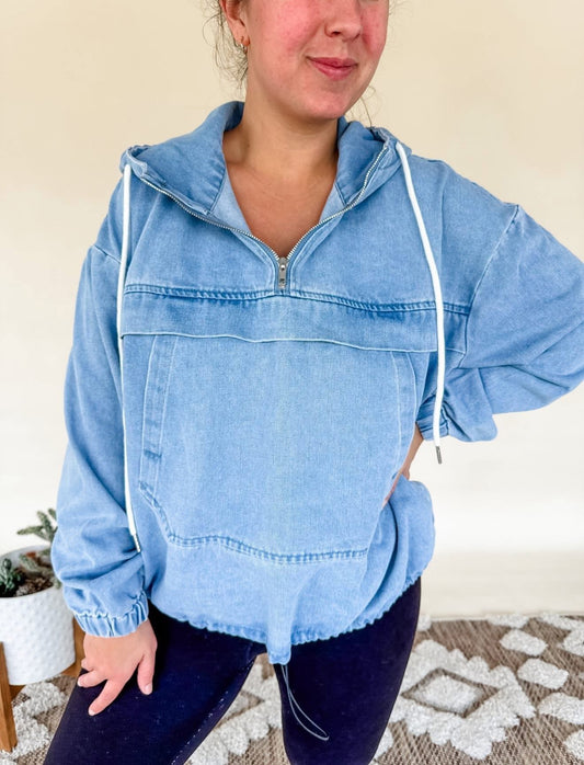 Carlie Denim Half Zip