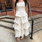 Molly Jacquard Tiered Maxi Dress in Cream