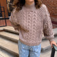 Kenzi Ash Mocha Cable Knit Sweater