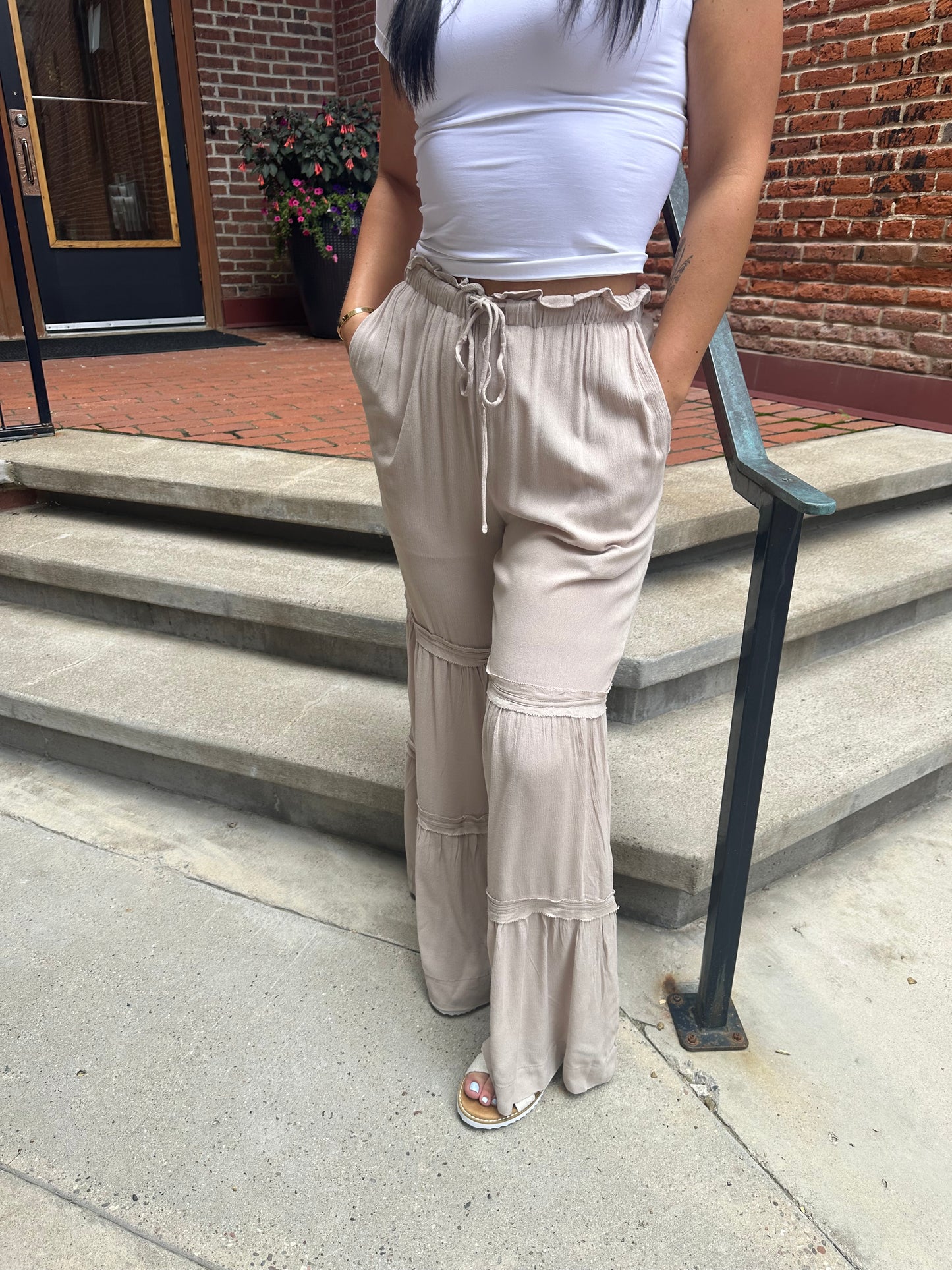 Rachel Palazzo Pants in Tan